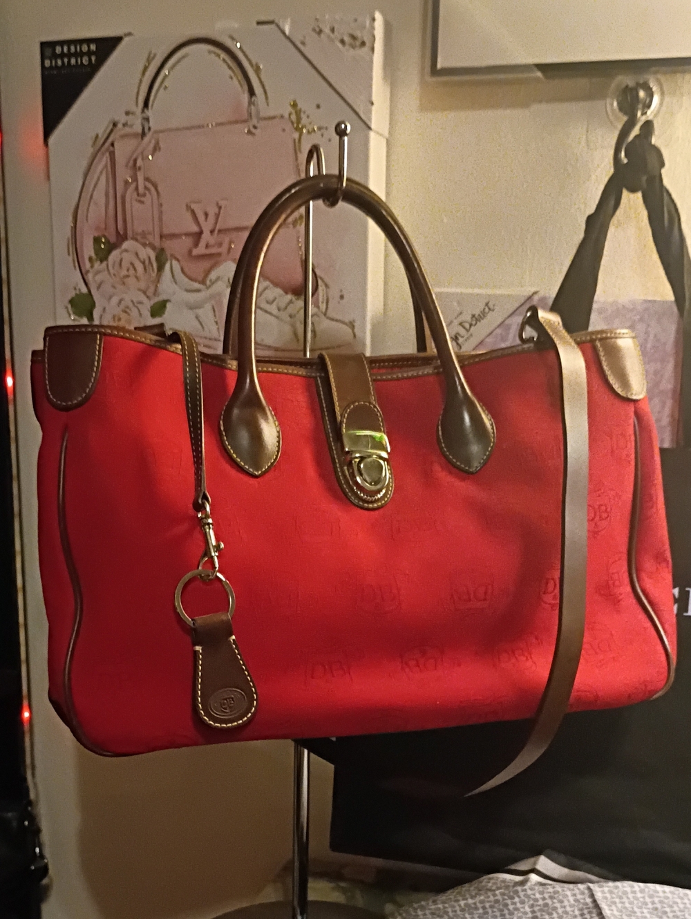 Dooney & Bourke Red Signature Canvas Double Handle Tote